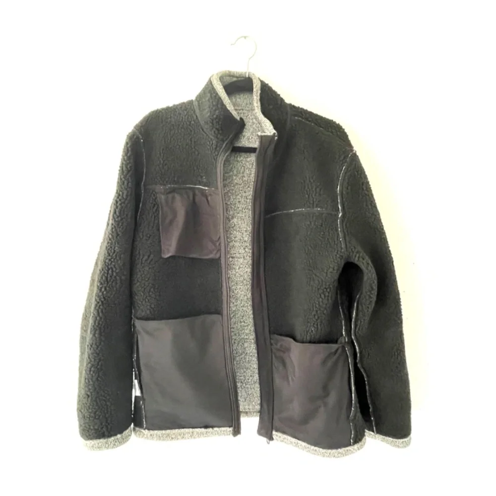 Spyder Men's Expo Charcoal Heather Full Zip Jacket Pocket Faux Shearling Lined M